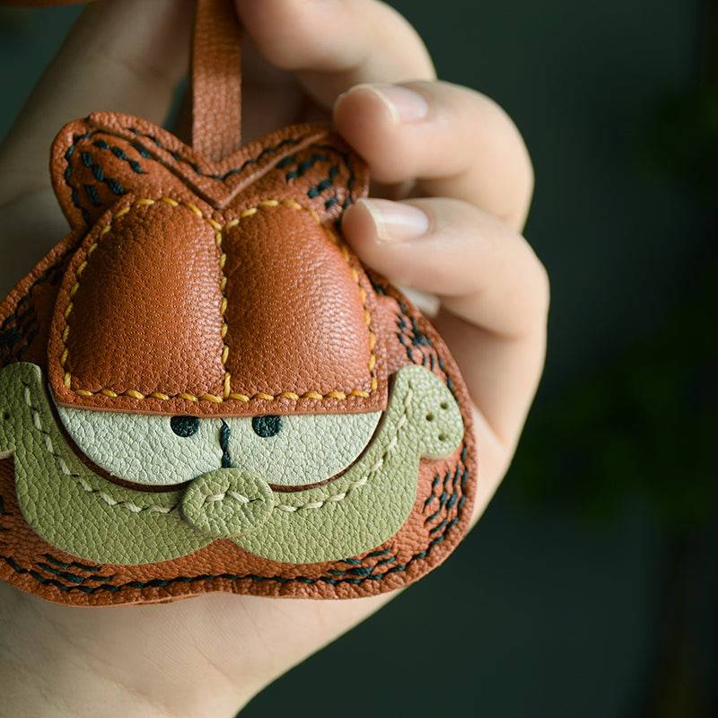 Garfield | Handmade Leather Bag Charms & Keychain