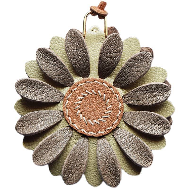 Flower | Handmade Leather Bag Charm & Keychain - Ayaya